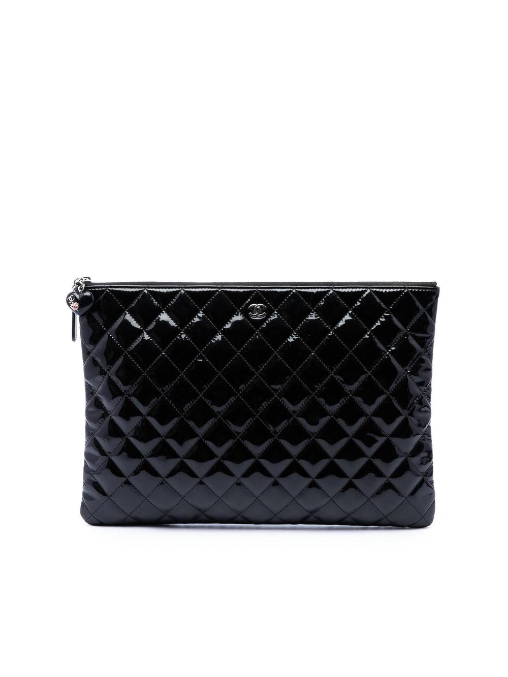 Chanel Large Quilted Patent O Case #376252C88B